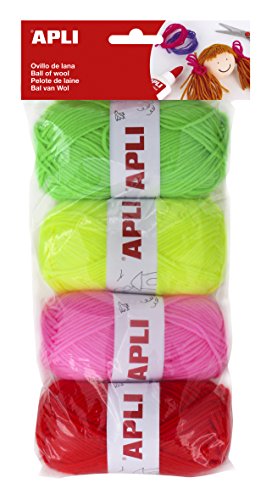 Apli 946054 - Wollknäuel 4 Stück 50g, Neon-Töne von APLI