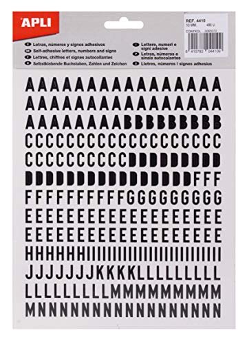 Apli Aufkleber, Buchstaben, Zahlen, Zeichen 10 mm Schwarz Apli Aufkleber, Buchstaben, Zahlen, Zeichen 10 mm Schwarz von APLI