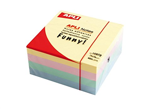 Apli – Cube Block Haftnotizen 75 x 75 mm 400 Blatt gelb pink grün und blau pastell Apli – Cube Block Haftnotizen 75 x 75 mm 400 Blatt gelb pink grün und blau pastell von APLI