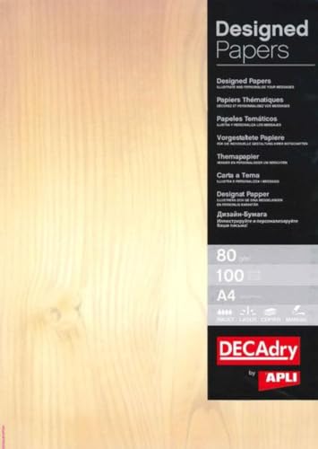 Apli DPF554 Bilderpapier, Holz, A4, 80 g, 100 Stück Apli DPF554 Bilderpapier, Holz, A4, 80 g, 100 Stück von APLI