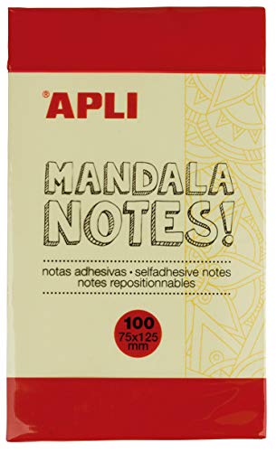 Apli Haftnotizen, Mandala, 125 x 75 mm, Block mit 100 Blatt Mandala von APLI