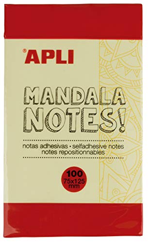 Apli Haftnotizen, Mandala, 125 x 75 mm, Block mit 100 Blatt Mandala Apli Haftnotizen, Mandala, 125 x 75 mm, Block mit 100 Blatt Mandala von APLI