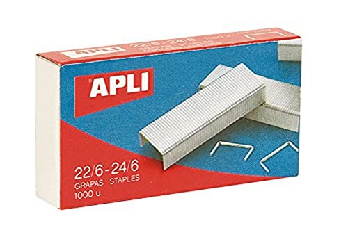 APLI 13469 - Packung mit 1000 Heftklammern, 22/6-24/6 von APLI
