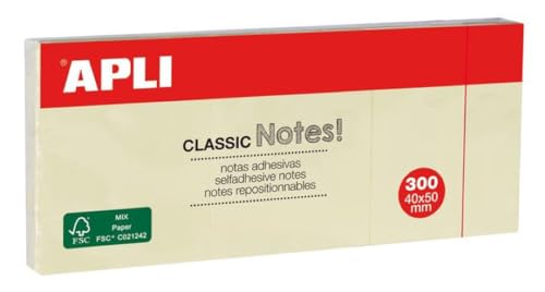 Apli – PAQ. 3 Block Haftnotizen gelb 38 x 51 r.10977 von APLI