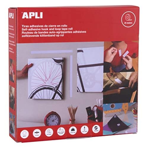 Apli Velcro Klebeband, 2 cm x 25 m, Weiß von APLI