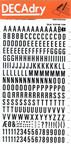 Apli - Buchstaben und Zahlen übertragbar, schwarz. 8 mm, 9 Stück von APLI