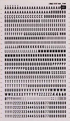 Buchstaben- und Zahlenetiketten, Farbe: schwarz Buchstaben und Zahlen 4 mm Schwarz von APLI
