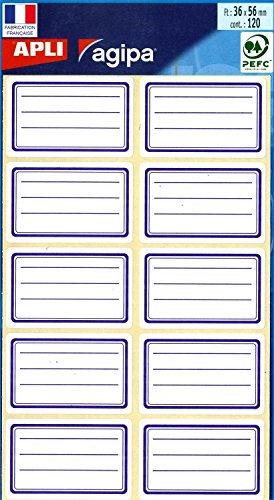 Etiketten zum Beschriften, für die Schule. Etiketten zum Beschriften, für die Schule, in Hülle. Format (mm): 36 x 56; Anzahl der Etiketten/Hüllen:120 von APLI