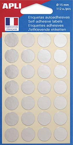 APLI Metallic-Patches, 15mm, Silber, Beutel mit 112 Stück APLI Metallic-Patches, 15mm, Silber, Beutel mit 112 Stück von APLI