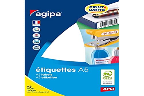 agipa 114004 Universal-Etiketten, Durchmesser: 24 mm, rund, weiß von APLI