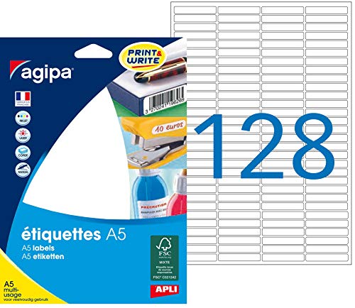 agipa 114089 Universal-Etiketten, 6 x 33,5 mm, weiß agipa 114089 Universal-Etiketten, 6 x 33,5 mm, weiß von APLI