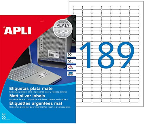agipa 15031 Typenschild-Etiketten, 25,4 x 10 mm, silber agipa 15031 Typenschild-Etiketten, 25,4 x 10 mm, silber von APLI