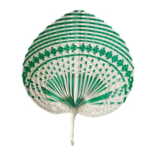 APLVFFZH Bambus-Handfächer, handgefertigt, chinesisches Weben für Sommer, Frauen, Bauernhaus, GrÜn von APLVFFZH