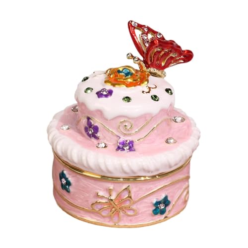 APLVFFZH Tragbare Schmuckschatulle mit Deckel, Ornament, Kuchenskulptur für Ohrringe, Rosa APLVFFZH Tragbare Schmuckschatulle mit Deckel, Ornament, Kuchenskulptur für Ohrringe, Rosa von APLVFFZH