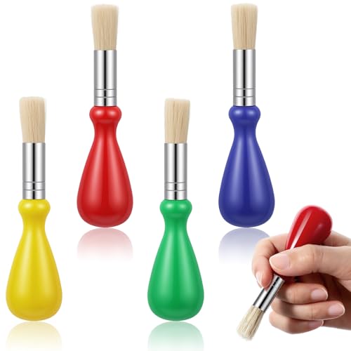 4 Stück Kleinkind-Pinsel, Pinsel für Kleinkinder 1–3, waschbar, leicht zu greifen, Malpinsel für Vorschule, Malen, Zeichnen, Schreiben, Kinder-Kunstprojekte von APLZGMG