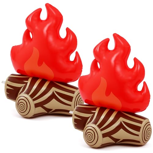 Aufblasbares künstliches Lagerfeuer, Camping-Party-Dekoration, Camp-Thema, Partyzubehör, künstliche Flammenrequisiten für Innen-Camping, Übernachtung und Szenendekoration, 2 Stück Aufblasbares künstliches Lagerfeuer, Camping-Party-Dekoration, Camp-Thema, Partyzubehör, künstliche Flammenrequisiten für Innen-Camping, Übernachtung und Szenendekoration, 2 Stück von APLZGMG