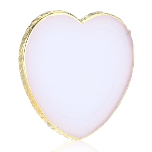 Kunstharz-Palette, Nagellack-Palette, Malerei, gemischte Farben, vergoldete Kanten, Nägel, Kunst, Farbmischtablett, DIY-Nägel, Gel, Make-up, Display-Palette (milchigweiß, herzförmig) von APLZGMG
