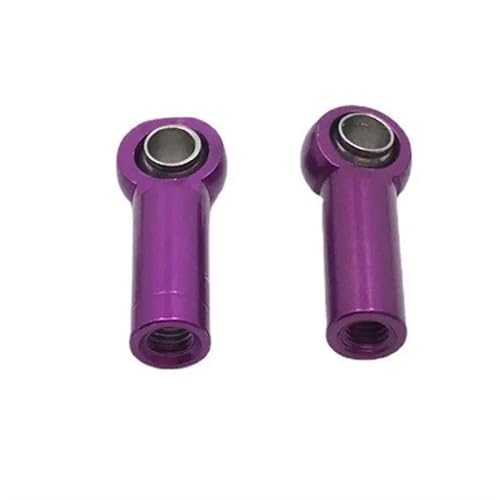 RC Zugstange Metall-Upgrade, Positives Gewinde, Umgekehrtes Gewinde, 2 Stück, Länge 18 Mm, Loch 2,5 Mm, Dicke 7 Mm, Spurstangen-Kugelschnalle Für RC-Autoteile(Purple) von APMXQWIL