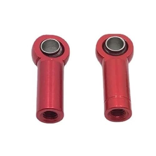 RC Zugstange Metall-Upgrade, Positives Gewinde, Umgekehrtes Gewinde, 2 Stück, Länge 18 Mm, Loch 2,5 Mm, Dicke 7 Mm, Spurstangen-Kugelschnalle Für RC-Autoteile(Red) von APMXQWIL