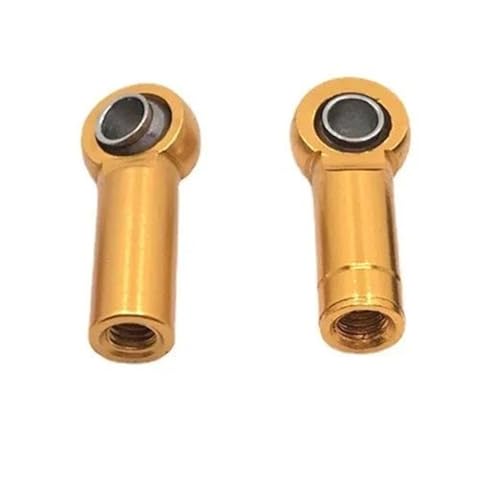 RC Zugstange Metall-Upgrade, Positives Gewinde, Umgekehrtes Gewinde, 2 Stück, Länge 18 Mm, Loch 2,5 Mm, Dicke 7 Mm, Spurstangen-Kugelschnalle Für RC-Autoteile(Yellow) von APMXQWIL