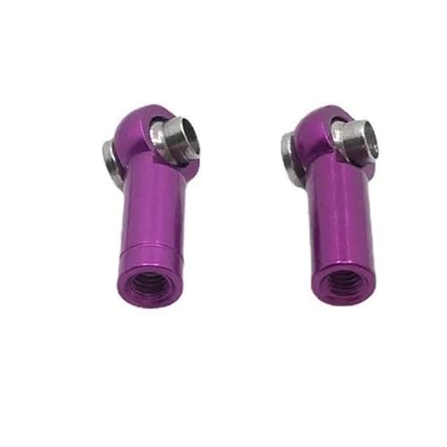 RC Zugstange Metall-Upgrade, Positives Gewinde, Umgekehrtes Gewinde, 2 Stück, Länge 18 Mm, Loch 3 Mm, Dicke 7 Mm, Spurstangen-Kugelschnalle Für RC-Autoteile(Purple) von APMXQWIL