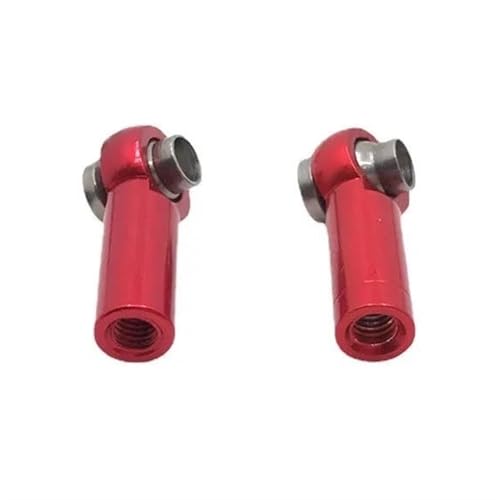 RC Zugstange Metall-Upgrade, Positives Gewinde, Umgekehrtes Gewinde, 2 Stück, Länge 18 Mm, Loch 3 Mm, Dicke 7 Mm, Spurstangen-Kugelschnalle Für RC-Autoteile(Red) von APMXQWIL