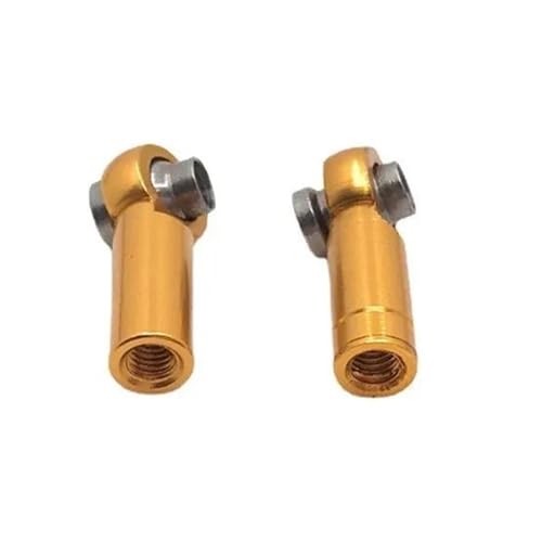 RC Zugstange Metall-Upgrade, Positives Gewinde, Umgekehrtes Gewinde, 2 Stück, Länge 18 Mm, Loch 3 Mm, Dicke 7 Mm, Spurstangen-Kugelschnalle Für RC-Autoteile(Yellow) von APMXQWIL