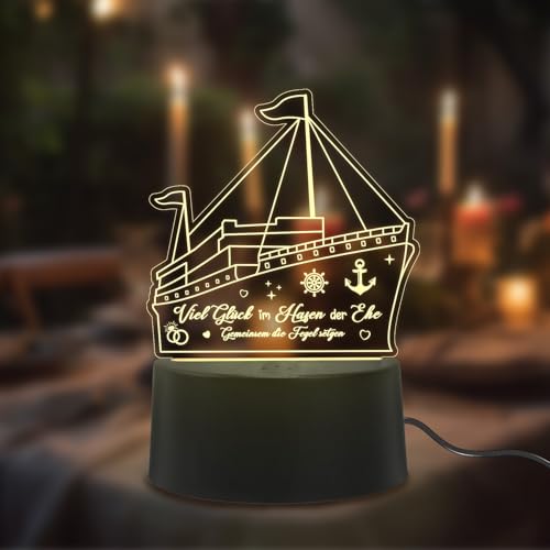 APODESS Hochzeitsgeschenke für Brautpaar Viel Glück im Hafen Der Ehe Nachtlicht Hochzeit LED geschenk wedding gift für Brautpaar Hochzeitspaar Hochzeitstag Verlobungsgeschenk Standesamt Hochzeitsdeko APODESS Hochzeitsgeschenke für Brautpaar Viel Glück im Hafen Der Ehe Nachtlicht Hochzeit LED geschenk wedding gift für Brautpaar Hochzeitspaar Hochzeitstag Verlobungsgeschenk Standesamt Hochzeitsdeko von APODESS