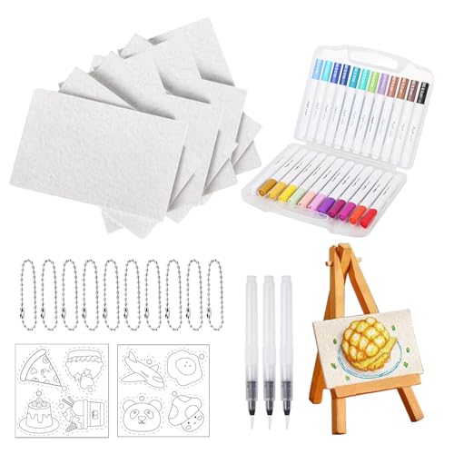 Magische Puffy Farbe,3D Schaum Textur Malset Magic Puffy Paint mit 12 Farben Stifte,Schaumstoff Textur Malpapier für Kinder DIY Gestalten von Karten, Postern, Schulprojekten (Weiß,rechteckig) von APODESS