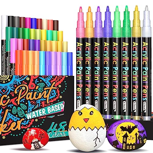 48 Farbe Acrylstifte für Steine wasserfest Steine Bemalen Acrylstifte Wasserfest Permanent Marker Acryl Stifte für Kunststoff DIY Fotoalben Glas Holz Papier Keramik Metall Geschenkekarte Leinwand 48 Farbe Acrylstifte für Steine wasserfest Steine Bemalen Acrylstifte Wasserfest Permanent Marker Acryl Stifte für Kunststoff DIY Fotoalben Glas Holz Papier Keramik Metall Geschenkekarte Leinwand von APOGO