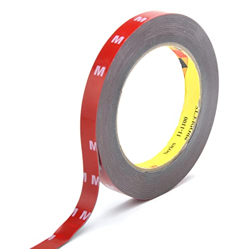 Doppelseitiges Klebeband Extra Stark, Klebend Auto Spiegel Montage Klebestreifen Hitzebeständig, Klebepads Kleber Klebepunkte Ronden für Auto, Heim und Büro, 5m 1 Rolle (12mm) von APOMOONS
