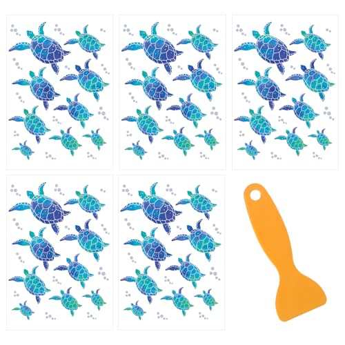 45 Stück Meeresschildkröte Wandtattoo mit Gelbem Schaber, Selbstklebende Wandtattoo Badezimmer Wasserfest Vinyl, Schildkröte Deko Aufkleber für Kinderzimmer Bad Deko Wandaufkleber Fliesenwand (Blau) 45 Stück Meeresschildkröte Wandtattoo mit Gelbem Schaber, Selbstklebende Wandtattoo Badezimmer Wasserfest Vinyl, Schildkröte Deko Aufkleber für Kinderzimmer Bad Deko Wandaufkleber Fliesenwand (Blau) von APOMOONS