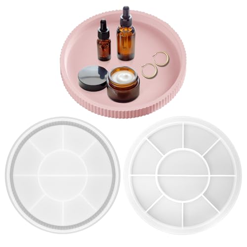 APOMOONS Silikonformen Gießformen Tablett 22cm, Silikonform Gießformen Silikon Epoxidharz Formen, Silikonform Schale Gipsformen zum Gießen, Gießpulver Formen für Tabletts, Untersetzer von APOMOONS