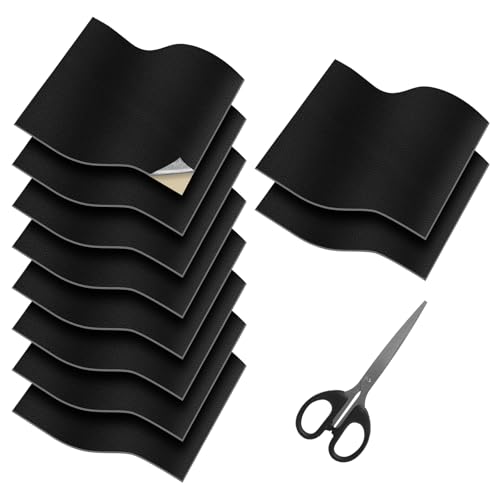 APOMOONS 10 Stück 20×30cm Kunstleder Selbstklebend, Lederreparaturset Schwarz Leder Reparatur Lederflicken Selbstklebend Selbstklebendes Kunstleder Reparieren für Couch Autositz Möbel Leder Reparatur von APOMOONS