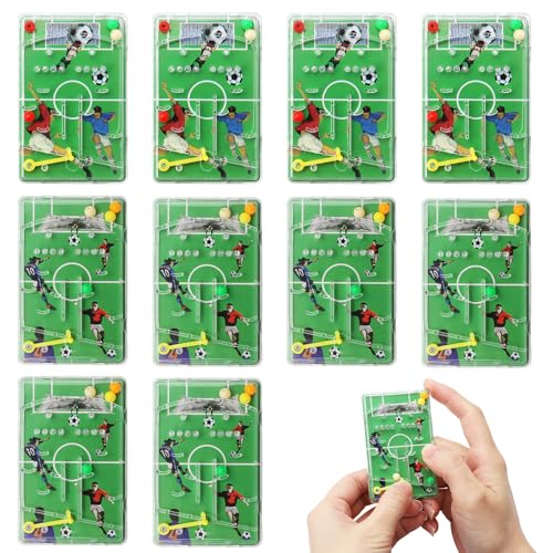 APOMOONS 10 Stück Fussball Mitgebsel, Mini Flipperspiel Fußball, Geduldsspiel kinder, Fussball Geschenke Jungen, Kinder Fussball Spiele Mix (7.5x4.5CM) von APOMOONS