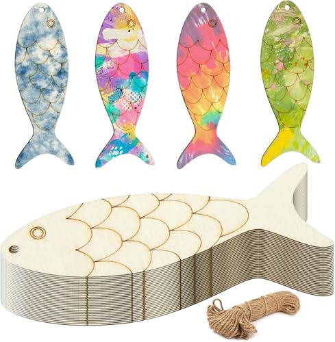 APOMOONS 30 Stück Fischform Holzplatte mit 8 Pinsel & Hanfseil, Holzplatten zum basteln Holzbrettchen Holzanhänger zum Bemalen, Holz zum Bemalen Holzfische Bastelholz Zum Selbermachen, Raumdekoration APOMOONS 30 Stück Fischform Holzplatte mit 8 Pinsel & Hanfseil, Holzplatten zum basteln Holzbrettchen Holzanhänger zum Bemalen, Holz zum Bemalen Holzfische Bastelholz Zum Selbermachen, Raumdekoration von APOMOONS