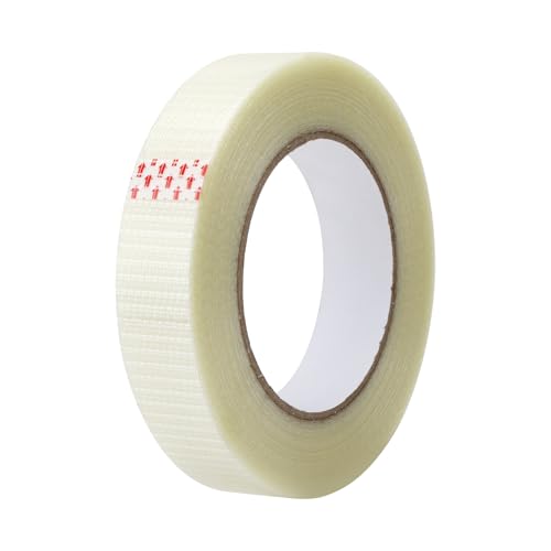 APOMOONS 50m Gitternetz Klebeband Transparent, 25mm Breite Wasserdicht Extra Stark, Verpackungsbänder von Hand Reißen, Glasfaserverstärkt Filamentklebeband für Bündelung APOMOONS 50m Gitternetz Klebeband Transparent, 25mm Breite Wasserdicht Extra Stark, Verpackungsbänder von Hand Reißen, Glasfaserverstärkt Filamentklebeband für Bündelung von APOMOONS