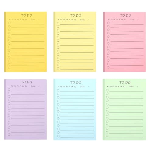 APOMOONS 6 Stück Blöcken Haftnotizen 300 Blätter Sticky Notes Haftnotizen Klebezettel To Do Listen Block Notizzettel Seitenmarker Notizblöcke Linierte Notizzettel Planer Erinnerung für Schule Büro von APOMOONS