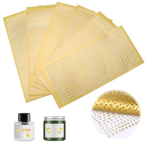 APOMOONS 6 Stück Buchstaben Aufkleber Gold, Klebebuchstaben Gold mit Zahlen und Multi-Pattern, Wachsbuchstaben für Kerzen, Sticker Buchstaben für Taufen, Kommunionen, Grußkarten, Postkarten APOMOONS 6 Stück Buchstaben Aufkleber Gold, Klebebuchstaben Gold mit Zahlen und Multi-Pattern, Wachsbuchstaben für Kerzen, Sticker Buchstaben für Taufen, Kommunionen, Grußkarten, Postkarten von APOMOONS