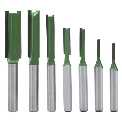 APOMOONS 7 Stück holzfräser schaft, Schaft Gerade Fräser, 6mm Schaft Nutfräser Holz Oberfräse, Hartmetall Fräsen Werkzeug, Holzfräser Fräser Fräsfräser Schneidmesser - 3mm 4mm 5mm 6mm 8mm 10mm 12mm von APOMOONS