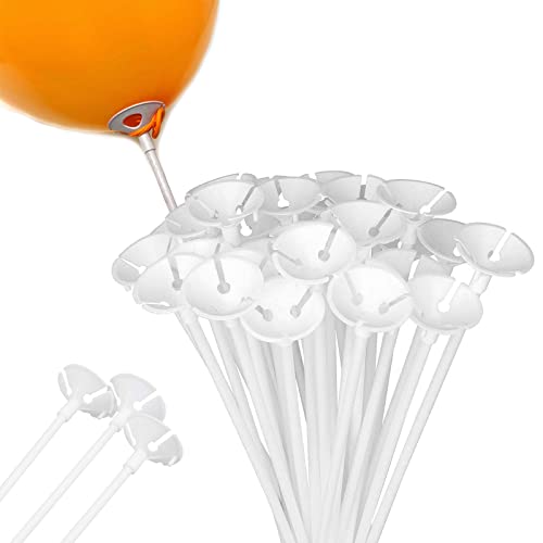 Luftballon Stäbe, 100 Stück Mehrweg Luftballons Plastikstäbe, 32cm Ballonstäbe Wiederverwendbar Luftballon Halter Ballonstangen für Hochzeit, Geburtstag, Feiertage, Hochzeits, Party Deko von APOMOONS