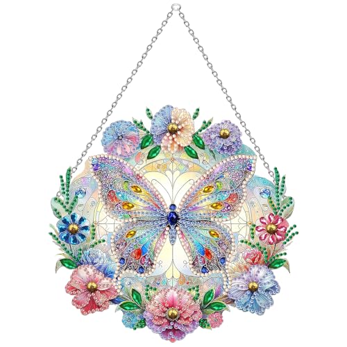 APOMOONS Diamond Painting Fensterbilder, Diamond Painting Schmetterling Deko Schmetterling Anhänger mit Kette Eingang Diamant Malerei Deko für Fenster Wand und Eingang Decor APOMOONS Diamond Painting Fensterbilder, Diamond Painting Schmetterling Deko Schmetterling Anhänger mit Kette Eingang Diamant Malerei Deko für Fenster Wand und Eingang Decor von APOMOONS