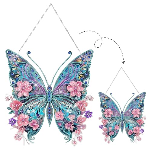 APOMOONS Diamond Painting Schmetterling mit Kette,Diamond Painting Fensterbilder Beidseitig,Bausätze für Diamantmalerei,5D Diamant Painting Anhänger,für Selbermachen Fenster Wand Und Eingang Decor APOMOONS Diamond Painting Schmetterling mit Kette,Diamond Painting Fensterbilder Beidseitig,Bausätze für Diamantmalerei,5D Diamant Painting Anhänger,für Selbermachen Fenster Wand Und Eingang Decor von APOMOONS