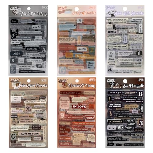 APOMOONS Sticker Sprüche 800 Stück, 36 Sheets Scrapbook Stickers Aesthetic Scrapbook Zubehör, Scrapbooking Sticker Bullet Journal Set, Sprüche Aufkleber für DIY Fotobuch Tagebuch Journaling APOMOONS Sticker Sprüche 800 Stück, 36 Sheets Scrapbook Stickers Aesthetic Scrapbook Zubehör, Scrapbooking Sticker Bullet Journal Set, Sprüche Aufkleber für DIY Fotobuch Tagebuch Journaling von APOMOONS