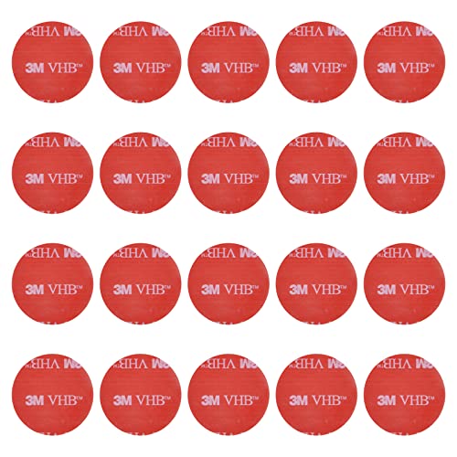 APOMOONS Doppelseitiges Klebeband VHB,20 Stück Rund doppelseitig Klebeband Klebepads,wasser- und hochtemperaturbeständig, für Auto, Haus und Büro Nummernschildhalterung für Auto (1.2mm x 30mm) von APOMOONS