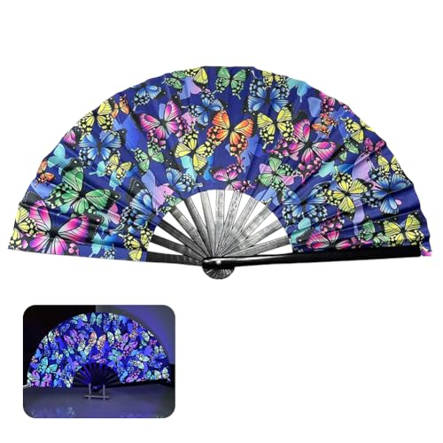 APPCRFM Großer Rave-Clack, Handfächer, Handfächer Bambus Holz, Leicht und Tragbar, für Halloween, Rave-Partys, Geburtstagsgeschenke (33 * 64 cm) von APPCRFM
