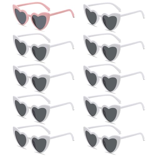 APPCXOKL 10er PackElegante Herz Sonnenbrille, Ideal für Brautduschen und Tägliche Verwendung von APPCXOKL