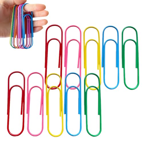 Büroklammer für Papierkram,Bunt Büroklammern Groß,Colourful Paper Clips Large 100 mm Pack of 40 Bright Vinyl Coated Jumbo Paper Clips for Papers School Office Supplies Büroklammer für Papierkram,Bunt Büroklammern Groß,Colourful Paper Clips Large 100 mm Pack of 40 Bright Vinyl Coated Jumbo Paper Clips for Papers School Office Supplies von APPCXOKL