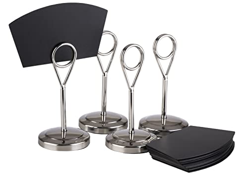 APS Tischkartenhalter 4er Set, Tischkarten, Fotohalter, hochglanzpoliert, inkl. 20 schwarze Beschriftungskarten aus Polypropylen, 5x5 cm, Höhe 15,5 cm APS Tischkartenhalter 4er Set, Tischkarten, Fotohalter, hochglanzpoliert, inkl. 20 schwarze Beschriftungskarten aus Polypropylen, 5x5 cm, Höhe 15,5 cm von APS