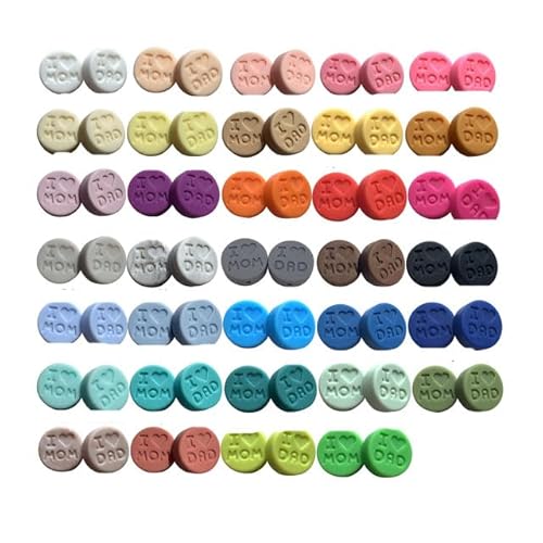 10 Stück Silikonperlen „I Love Mom“ zum Selbermachen, Clip-Kette, BPA-frei, sicheres und weiches Silikon, S-Mix-Farben von APTTEK